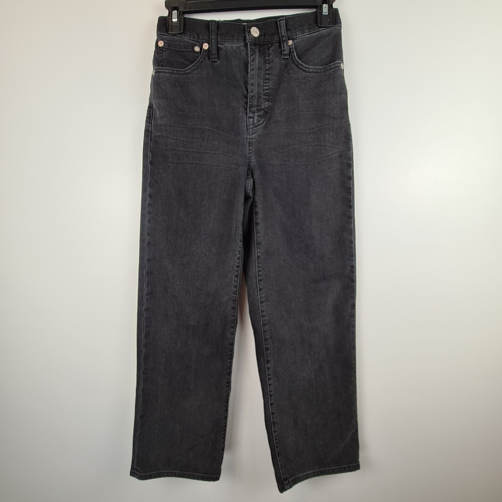 Madewell Women's‎ Slim Wide-Leg Crop Jeans Dark Gray/Black Size 25 Denim Jean